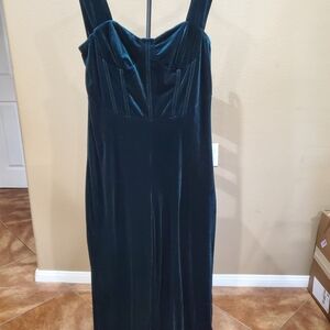 Cider Green Velvet Jumpsuit Size XL